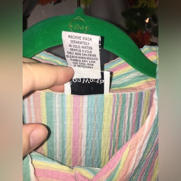NWT Bon Worth | Women’s Colorful Stripe Pattern Button Down Blouse Top - Picture 4 of 11